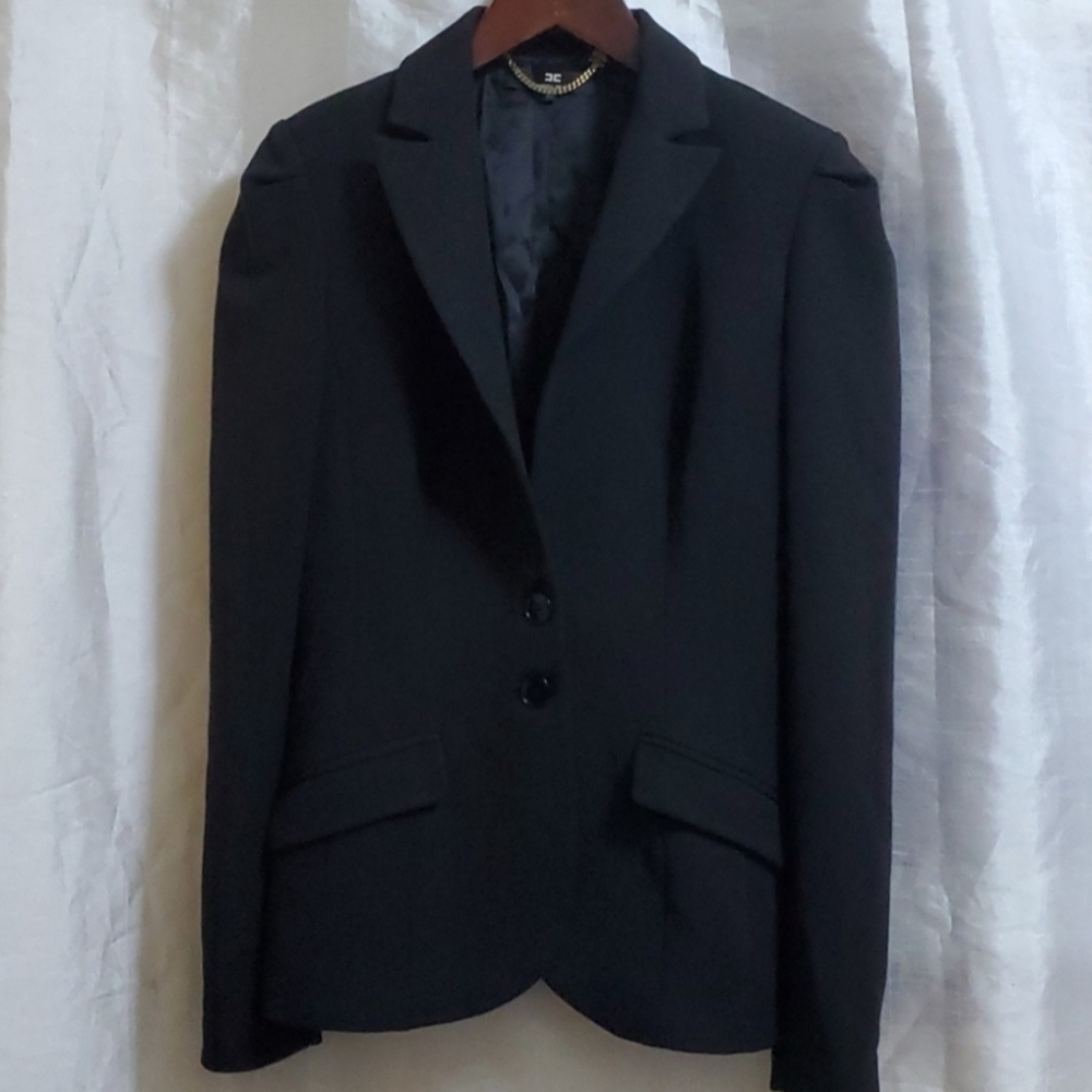 ELISABETTA FRANCHI BLACK BLAZER SIZE 46